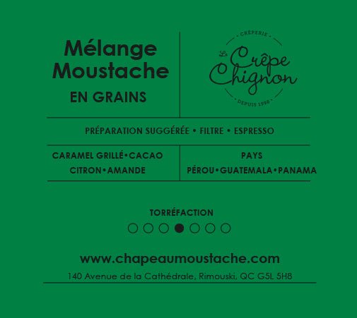 Café, Mélange unique -Mélange Moustache - Chapeau Moustache