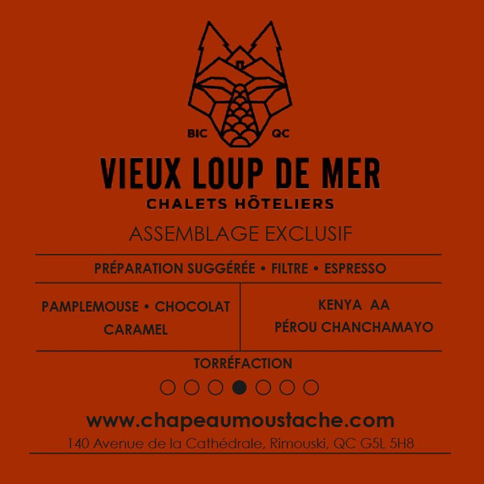 Mélange unique - Café, Vieux Loup de Mer - Chapeau Moustache